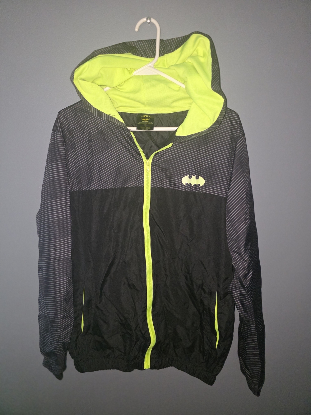 Batman Black Jacket with Neon Yellow Trim